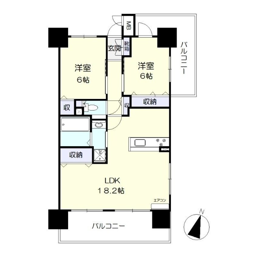 間取図 アルファライフ岡山駅南
