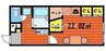 西長瀬HOUSE 1Kの間取り