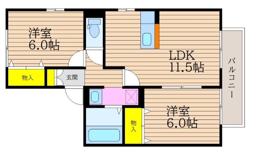 間取図 リビングタウン旭川　Ｅ