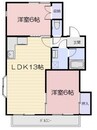 コーポみあきⅡ 2LDKの間取り