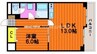 山陽マンション 1LDKの間取り