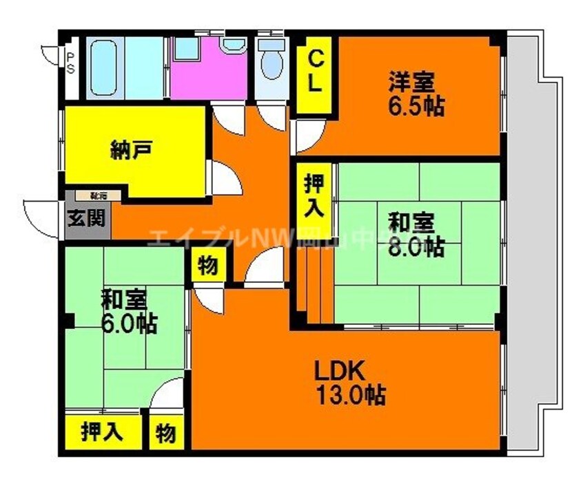 間取図 フラット新屋敷