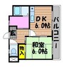 セイワビル 1DKの間取り