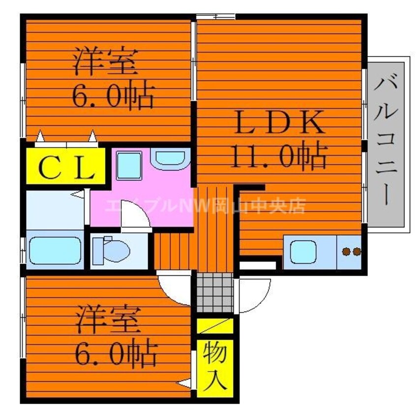 間取図 フリーダム平野