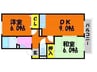 アリッサム２１　Ｂ 2DKの間取り