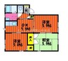 ブランシェ　B棟 3DKの間取り
