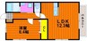 ガスパール 1LDKの間取り