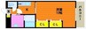 アネシス奥田本町 1Kの間取り