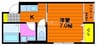 Sunrise岡山駅前 1Kの間取り