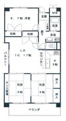 パークサイドフジ 3LDKの間取り