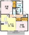 pastoral　Ｂ棟 2LDKの間取り