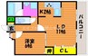 中央町ヒルズ 1LDKの間取り