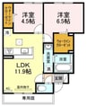 フローラル平野 2LDKの間取り