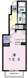 テラース平吉Ａ 1Rの間取り