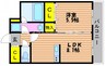 ハートフル医大西 1LDKの間取り