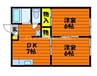 あさひコーポA 2DKの間取り