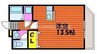 ヴィクトワール南方 1Kの間取り