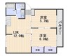 ラディッシュタウン撫川　B棟 2LDKの間取り