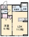 ブルーム津島福居 1LDKの間取り