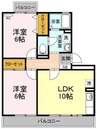 ラフィネ高柳 2LDKの間取り