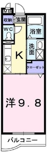 ベル・シャンブル 1Kの間取り