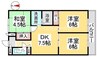 オルセーメゾン山川　C棟 3DKの間取り