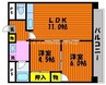 ラ・ジール東古松 2LDKの間取り