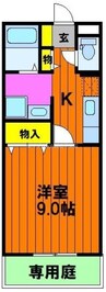 ハピネスKT 1Kの間取り