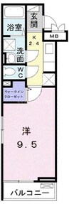 パルフェット島田本町 1Kの間取り