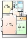 エトワール 2LDKの間取り