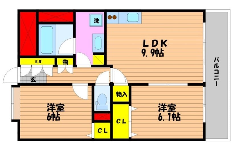 間取図 カーサフィオーレ西市駅前