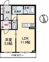 La peinture 1LDKの間取り