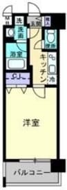 レジデンスカープ南中央町 1Kの間取り