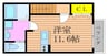 トスカ北方　A 1Rの間取り