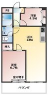 パークヒルズ奥田 2LDKの間取り