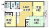 セブンスヘブン今 3LDKの間取り