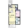 ラ・ベルコリーヌＢ 1LDKの間取り