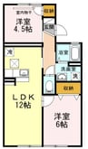 パレーシャル爽 2LDKの間取り