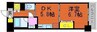 アルファレガロ西古松 1DKの間取り