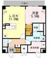 田町ガーデンハイツ 1LDKの間取り