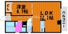 ミルフルール 1LDKの間取り