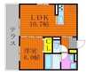 メゾン　ド　フルール 1LDKの間取り