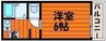 コーポ松原Ⅱ 1Kの間取り