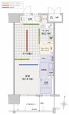 ミッド・シティ岡山 1LDKの間取り