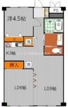 中仙道レジデンス 2LDKの間取り
