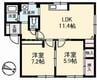 カーサプリメーラ 2LDKの間取り