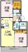カーサ・ソレイユⅡ 2LDKの間取り