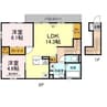 セジュールウィット　和 2LDKの間取り