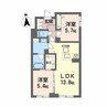 リヴィエール津島 2LDKの間取り