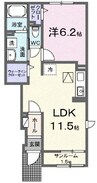 ビオルネ 1LDKの間取り